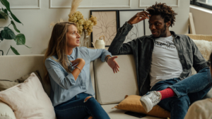 couples therapy session showing emotional reconnection in relationships with calm and supportive communication
